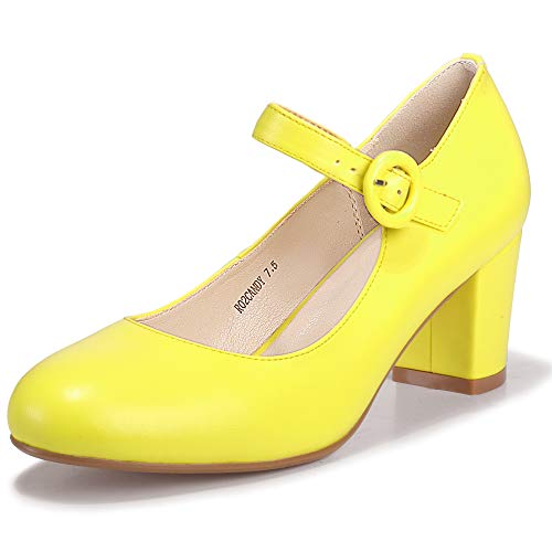 IDIFU Women's Candy Dress Mary Jane Shoes Low Block Heels...