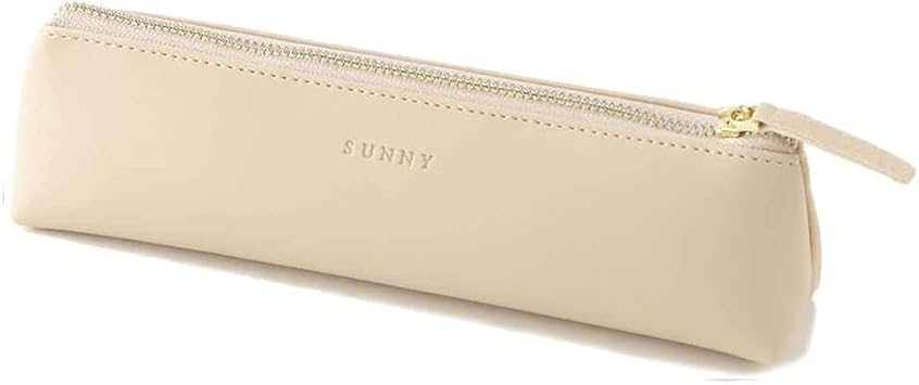 Amazon ペンケース 大容量 ペンケース おしゃれ 大容量 スリム ぺんけーす バッグインバッグ かわいい 筆ペン カラー 筆箱 可愛い レザー Pu革 ベージュ ペンケース 文房具 オフィス用品