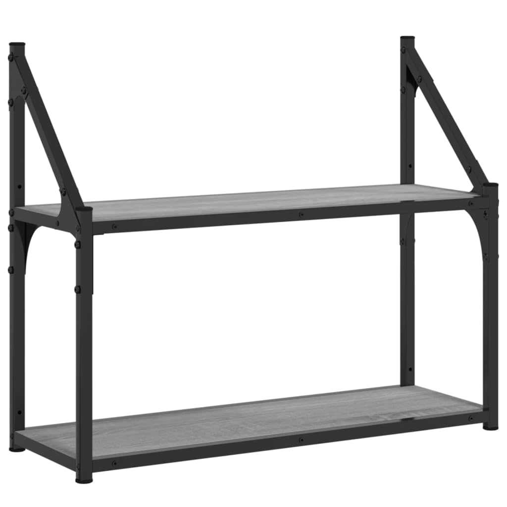 Genérico - Estantería de pared (2 niveles, 60 x 21 x 51 cm), color gris