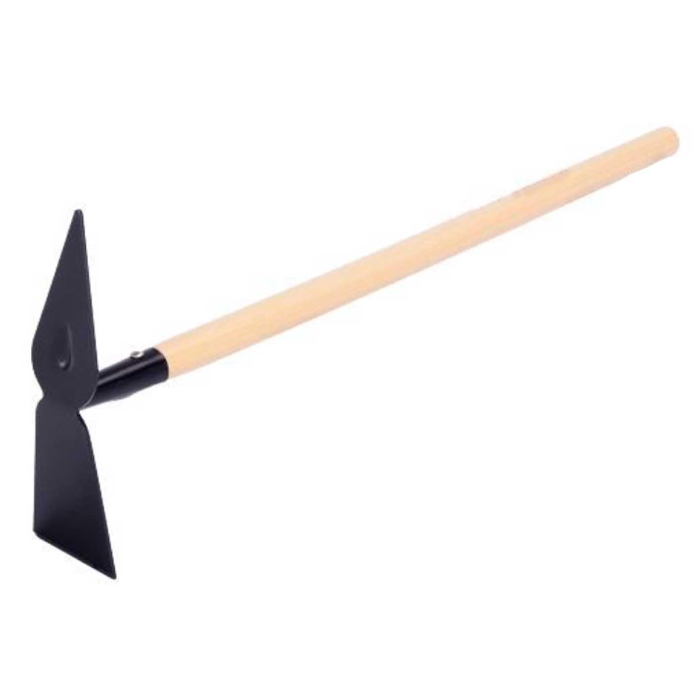 Acan Tradineur Double Hoe with Wooden Handle, Sharp Edge Head, Tempered and Forged Design, 347 g, Ideal for Agriculture and Gardening, Easy Handling, 60 cm