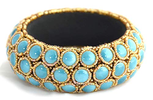 Bracelet en porcelaine turquoise C016, l'excellence du jonc fantaisie