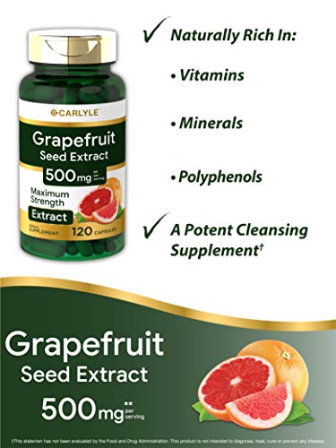 image for Carlyle Grapefruit Seed Extract 500 mg 120 Capsules – Maximum Streng