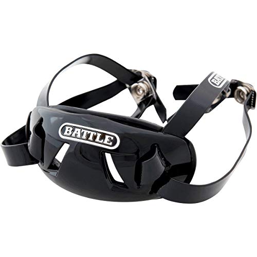 Battle Sports Shell Football Chin Strap - Durable Shell Provides Maximum Protection, Football Helmet Chin Strap with Reinforced Adjustable Strap for Fit - Youth, Black