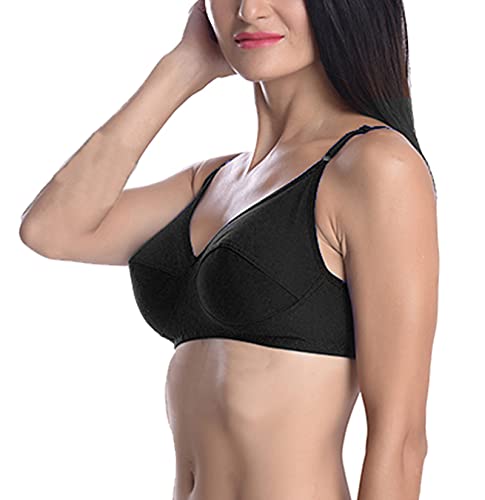 Image of StyFun Women Cotton Bra Non-Wired Bra, Non-Padded, Full Coverage Bra, Everyday Bras, Cup-B, Multicolor, Combo Pack