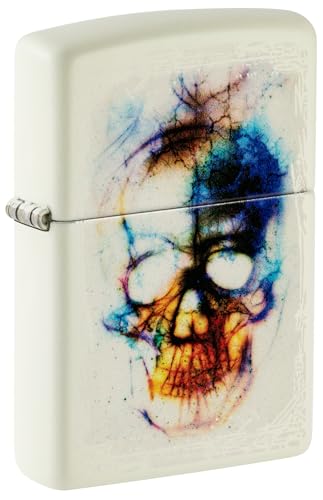 Image of Zippo Skull Print Design Glow in The Dark Matte, Windproof Pocket Lighter, Without Fuel and Gas