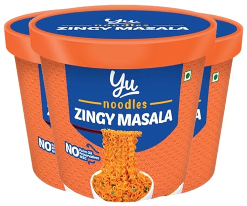 Yu Foodlabs Zingy Masala Cup Noodles-Pack of 3-100% Veg-No Preservatives-100% Natural Ingredients-Ready to Eat Instant Noodles-240 Grams (80G3)-Yu (B0D4H6PRTZ) Amazon Price History, Amazon Price Tracker
