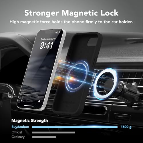 Image of Magnetic for iPhone 17e /iPhone 16e Case, Compatible with MagSafe, [Soft Anti-Scratch Microfiber Lining] Slim Silicone Shockproof Protective Phone Case for iPhone 17e /16e 6.1 inch, Black