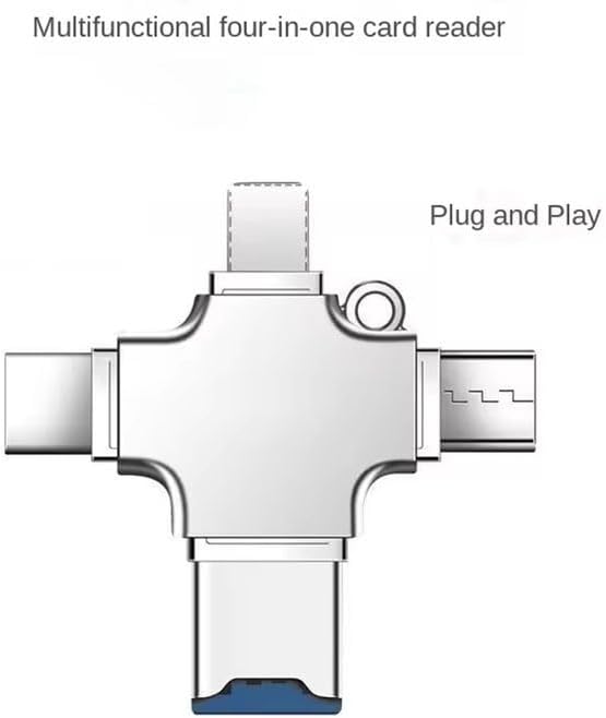 4'ü1 arada USB 3.0 OTG Adaptörü SD/TF Kart Okuyucu ile, Type-C ve Lightning Bağlantıları iPhone, iPad ve Android Telefonlar için Dosya Transferi Desteği ile Çok Yönlü Mobil Depolama Cihazı. (4İN1) - Görsel 2