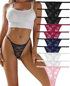 FINETOO 6-Pack String Tangas Dames Gainante Ventre Plat Ensemble de Cordes sans Couture String Respirant Femmes Slip Taille Haute sous-Vêtements Culottes Douces S-XL