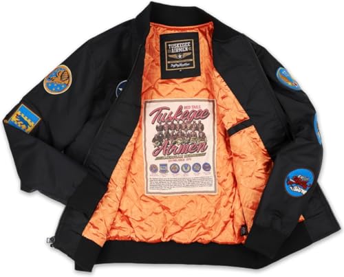 Tuskegee Airmen S5 Mens Bomber Jacket [Black - 3XL] - ID#683234