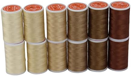 Multi-Purpose Thread for Sewing, 200Y/Spool 40S/2, Polyester Sewing Threads Kits for Sewing Machine & Hand Sewing (6 Neutral Colors x2)