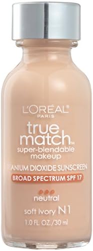 L'Oreal Paris Makeup True Match Super-Blendable Liquid Foundation, Soft Ivory N1, 1 Fl Oz,1 Count