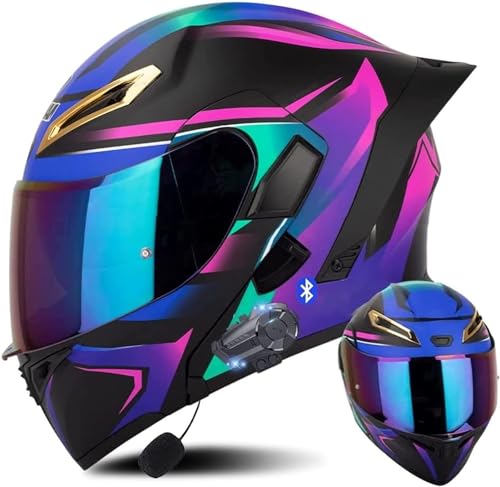 Casque scooter avec Bluetooth intégré et double visière pour grand tour de tête 2XL
