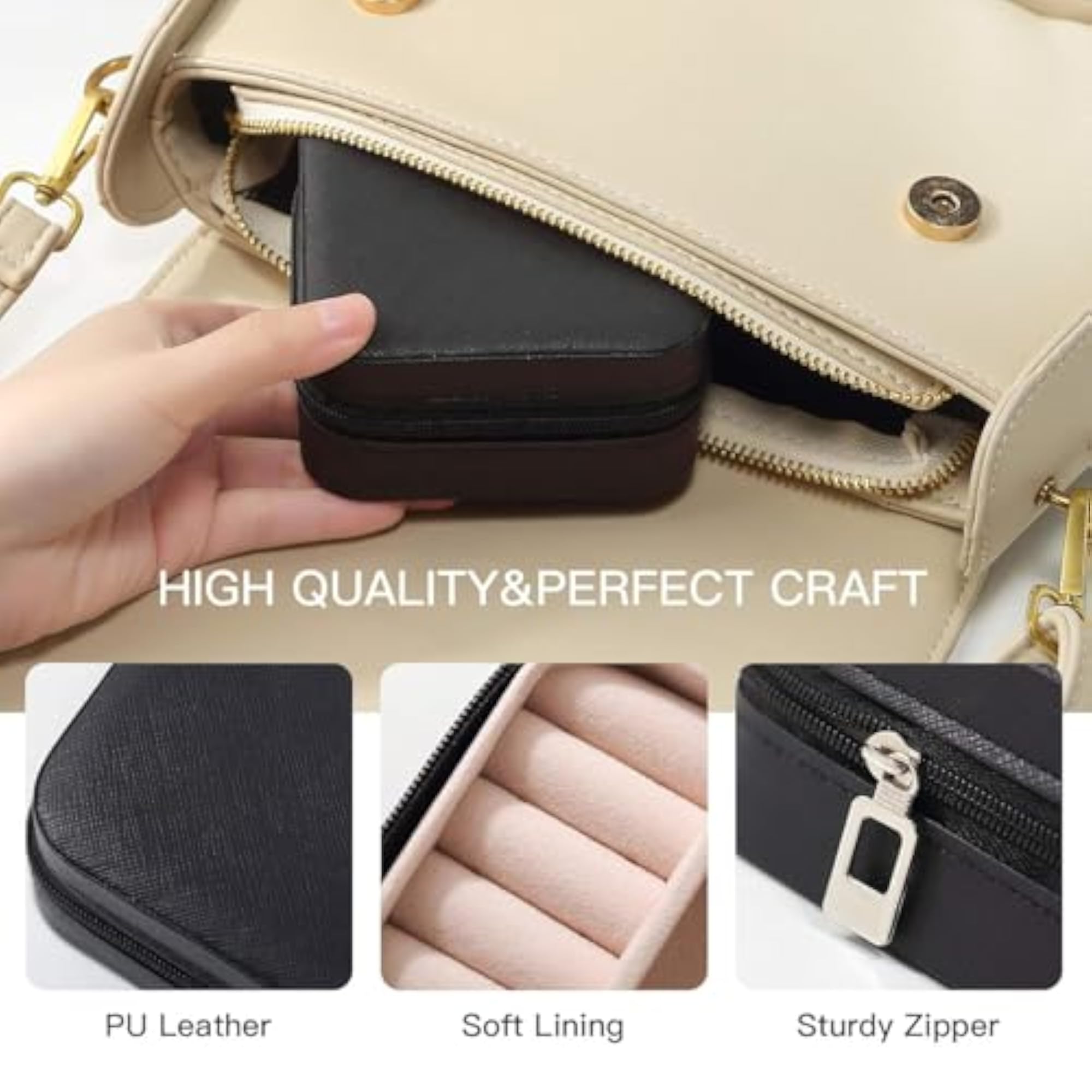 Mini Jewelry Travel Organizer Storage Box with Dividers