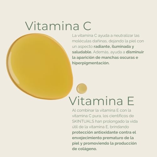 Sérum Facial con Vitamina C, E, Ácido Hialurónico, Niacinamida y Aloe Vera 60ml. - Hidratación Profunda, Antioxidante, Antiarrugas, Iluminador con Ingredientes Naturales by Skintuals Cosmetics - imagen 4