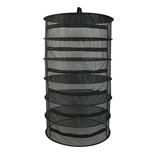 Sentao Plant Sécher Panier Suspendu Suspendu Pliable Étage en Maille avec Fermeture à glissière Le Support Sec pour sécher Les Herbes Filet Sac de séchage Cover