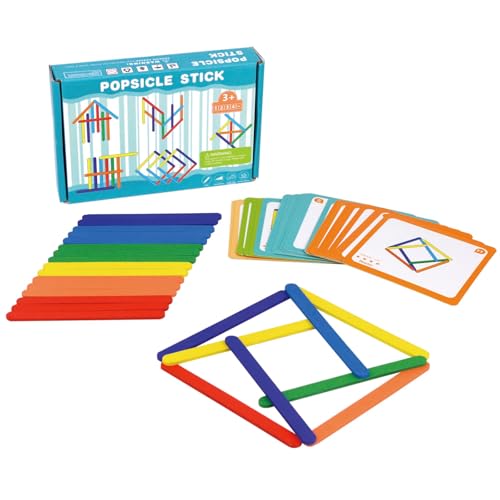 GIOCATTOLO MONTESSORI: Include 20 carte bifacciali e 24 bastoncini colorati, pensato per bambini di 3 4 5 anni. Colori vivaci e tanto divertimento stimolano creatività e gioia.