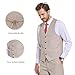 Mens Suits Slim Fit 3 Piece Business Wedding Tuxedo Jacket Vest Pants Suit Set Champagne