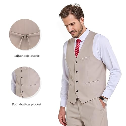 Mens Suits Slim Fit 3 Piece Business Wedding Tuxedo Jacket Vest Pants Suit Set3