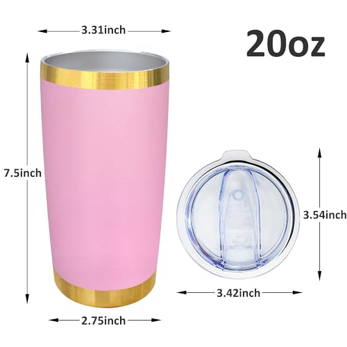 Image of 20 oz Tumbler Bulk Stainless Steel Tumbler,Sakura Pink,6 Pack