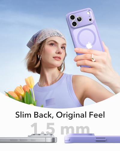 Image of ESR for iPhone 17 Pro Max Case, Camera Control Cover, Compatible with MagSafe Accessories, TPU, Military-Grade Drop Protection, Shock-Absorbing Air Guard Corners, Hybrid Series, Frosted Purple