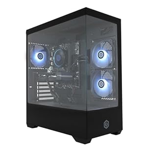 CyberpowerPC Wyvern Gaming PC – Intel Core i5-12400F, AMD Radeon RX 9060 XT 8GB, 16GB RAM, 1TB NVMe SSD, 650W 80+ PSU, Wi-Fi, Windows 11, Prism Panoramic RGB Black