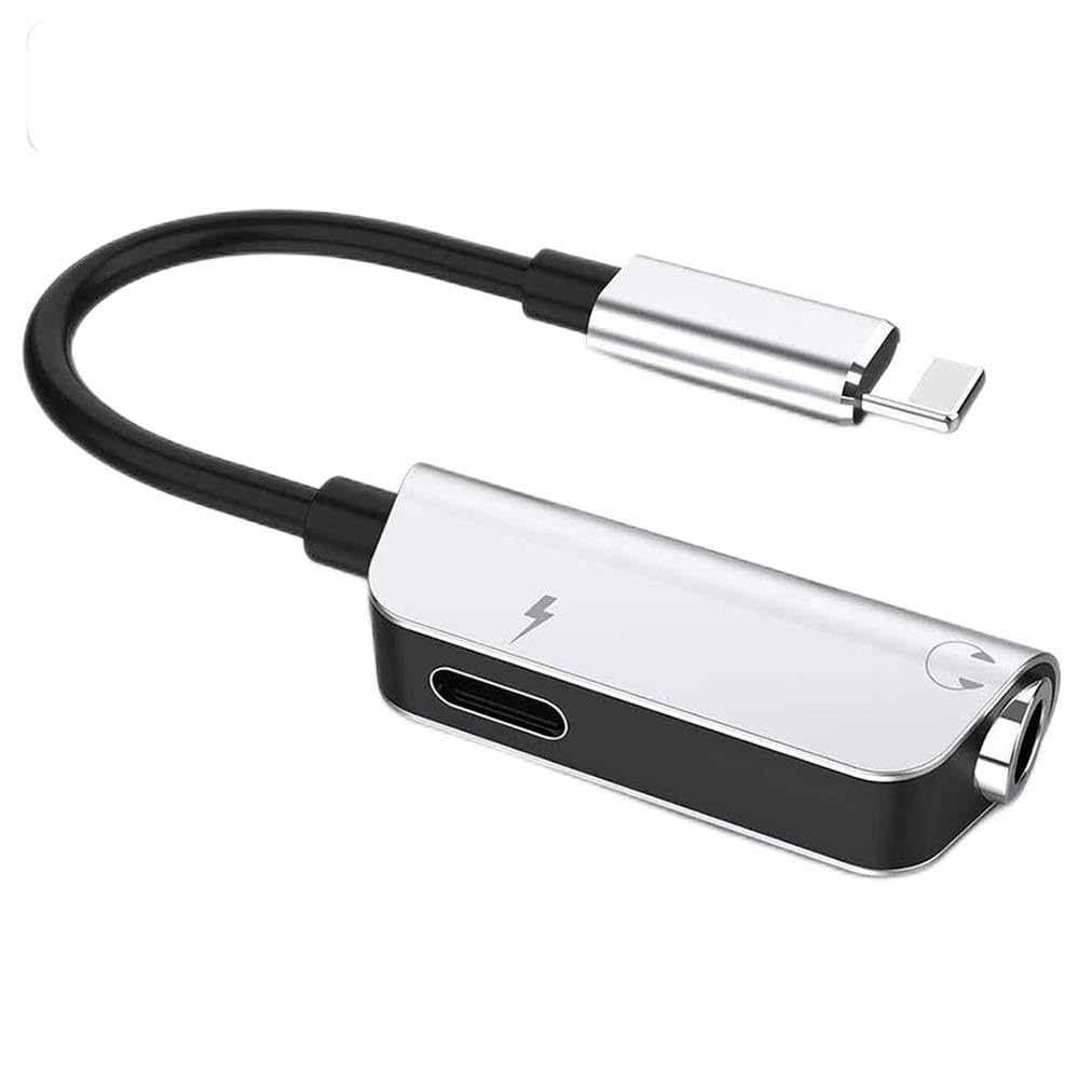 UCDOUIT Headphone Adapter for iphone X Adapter to 3.5mm Jack AUX Audio Earphone Adapter for iphone 8/8Plus/7/7Plus/X/XS max Music & Charge Dongle Headset Convertor Accessories Support All iOS （White）