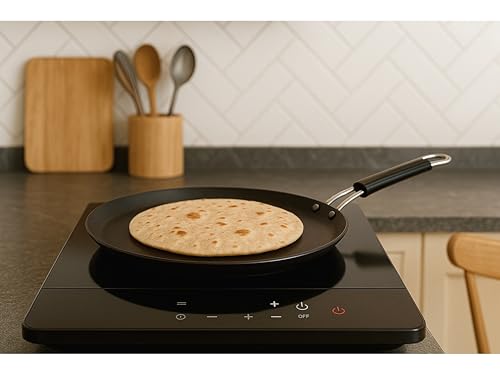 Pure Iron Heavy Induction Tawa for Roti/Chapati with Steel Handle | Premium Flat Bottom Induction Loha Tava with Health Benefits | Non-Toxic, No... - Image 6