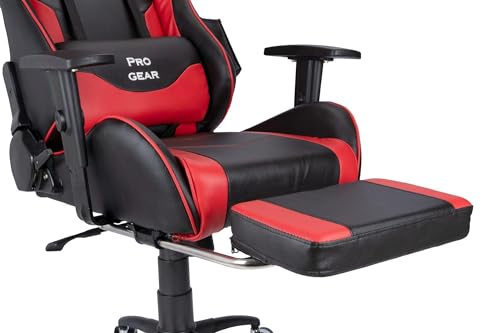 Image of Casa Copenhagen , Designed in Denmark,High-Back Italian Leather Gaming Ergonomic Chair with Footrest, Luxurious Memory Foam Seating & Multi Function Arm - Blush Red & Black