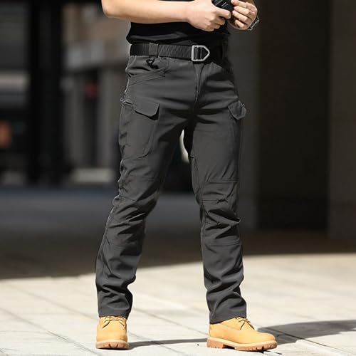 Mens Slim Fit Outdoor Softshell Pants Stretch Water Workwear Durable Hiking Cargo Trousers for Adventure3