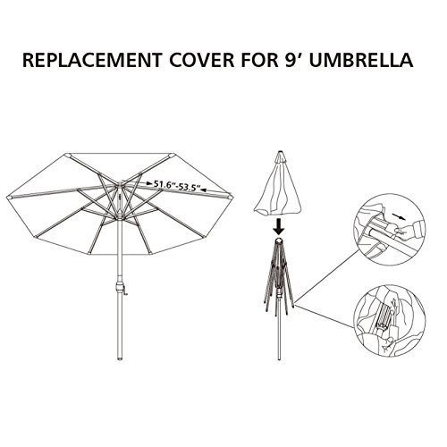 BenefitUSA Umbrella Cover Canopy 9ft 8 Rib Patio Replacement Top Outdoor-TAN