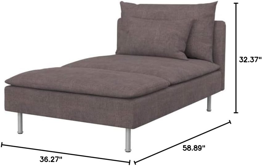 Soferia Replacement Compatible Cover for Söderhamn Chaise Longue, Fabric Softi Chocolate