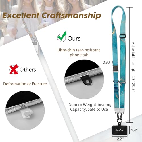 Image of Icycay Phone Lanyard Crossbody Strap Neck Adjustable Teacher Women Marble | for Cell Phone Case Keys ID Badges, Anti Theft, Multifuctional, Cute Phone Holder, Travel Hiking Essential Accessories, Gifts