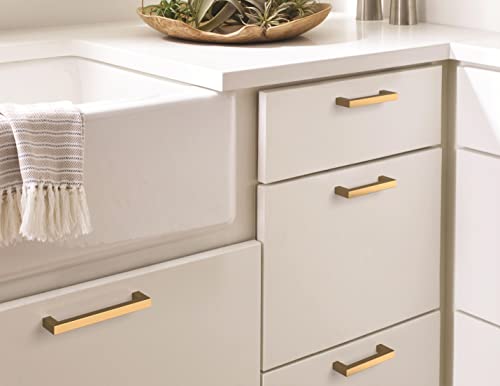 Image of Amerock | Cabinet Pull | Champagne Bronze | 3-3 /4 inch (96 mm) Center-to-Center | Monument | 2 Pack | Drawer Pull | Cabinet Handle | Cabinet Hardware