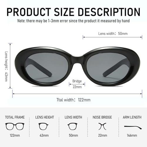Retro Oval Sunglasses for Women Men, 90s Vintage Small Face UV400 Protection Tiny Sun Glasses4
