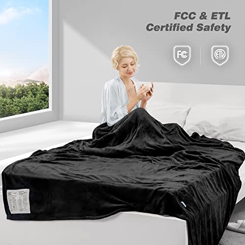 Curecure Electric Heated Blanket Full Size 72" X 84" Double Flannel Heated Blanket With 4 Heating Levels & 10 Hours Auto Off, Comfort Fast Heating Warm Blanket For Home #TOP4