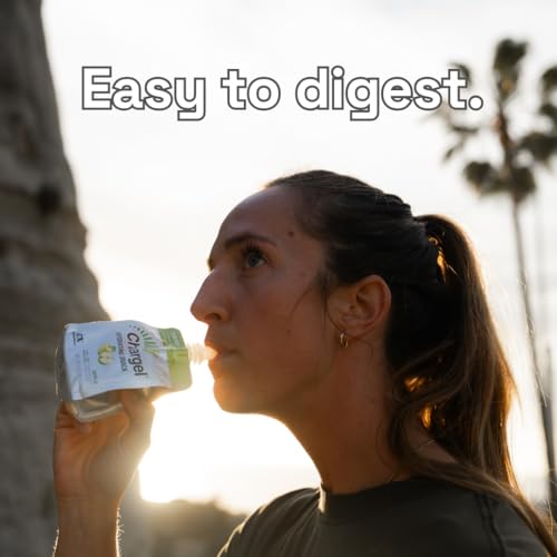 Image of Chargel Apple, Caffeine-Free Instant Energy Gel Running, Biking, Workout, Hiking Essentials for Women & Men, Gifts for Runners - Carbs Vitamins, Gluten Free - Pack of 6 Gels - 6.35oz Each