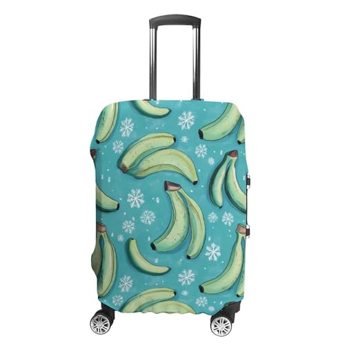 Bananas with Snowflakes Travel Luggage Cover for Suitcase 19-32 Inches Elastic Washable Baggage Protector