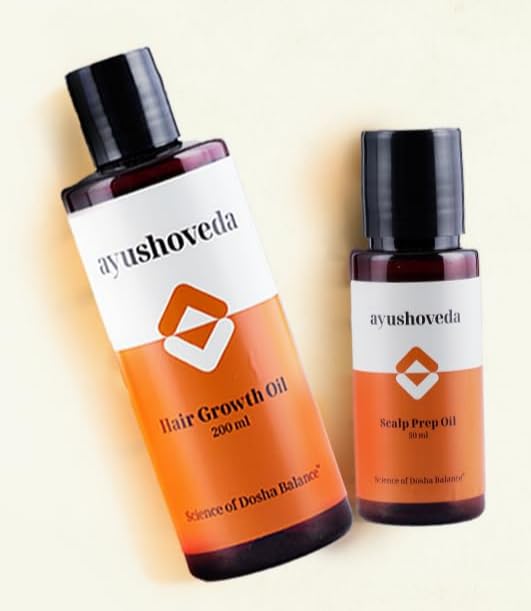 Hair Oil Kit | Dosha Balancing + Nourishing Herbs | Kerala Ayurveda Routine to Reduce Hair Fall, Improve Hair Growth, Volume | Bhringraj, Amla, Brahmi in Cold-Pressed Coconut Oil-image-46