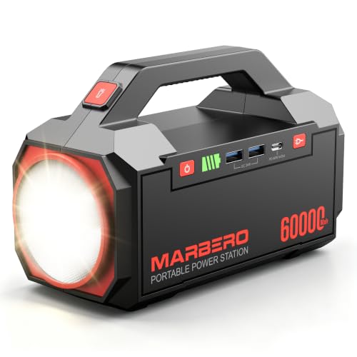 MARBERO Portable Power Station 222Wh Battery Pack 100W (150W Surge) Power Bank Flashlight High...