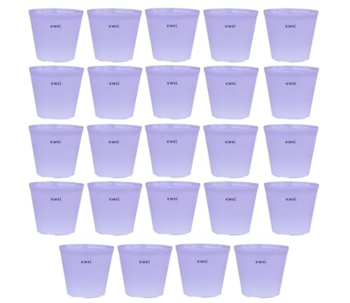Image of KWEL Nursery Plant Pots for Indoor Outdoor Gardening | Lightweight Plastic Flower Pots with Drainage Holes for Home Balcony Nursery Garden | Purple (Pack of 24) (4 Inch)