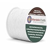 Mandala Crafts 0.5mm 109 Yards Jewelry Making Crafting Beading Macramé Waxed Cotton Cord Thread (White)