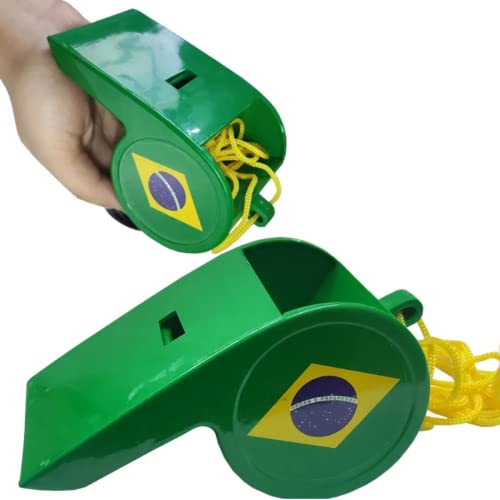 Apito Copa do Mundo Bandeira do Brasil Grande 12cm