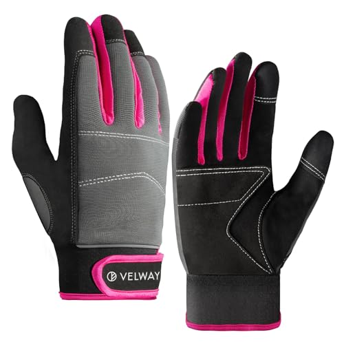 Velway Guantes de trabajo de seguridad para hombres y mujeres, guantes de trabajo mecánico, guantes de trabajo para pantalla táctil, guantes de trabajo utilitarios para jardinería, construcción,