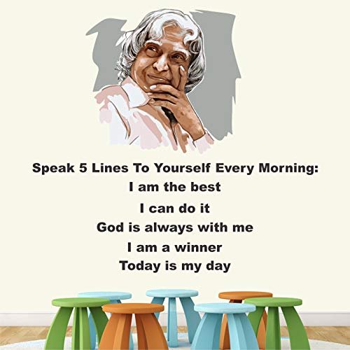 Image of StickMe 'Abdul Kalam Office Inspiration Motivation Quotes Wall Sticker' (Multi Colour, Vinyl, Self-Adhesive, Peel & Stick)
