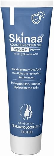 SKINAA Hyaluronic Acid Sunscreen Aqua Gel SPF 50+ PA+++ for Unisex | Oil Free Sunscreen spf 50 Broad Spectrum UVA/UVB and ...