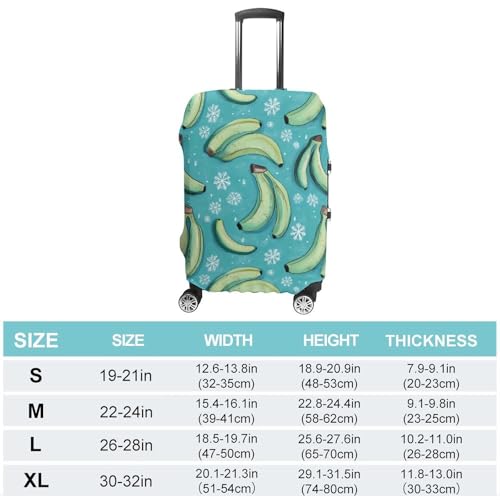 Bananas with Snowflakes Travel Luggage Cover for Suitcase 19-32 Inches Elastic Washable Baggage Protector2