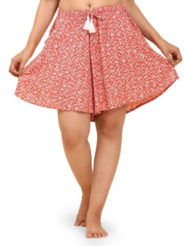 Image of B STORIES Women's Viscose Printed Lounge Culotte Shorts (Pack of 2)