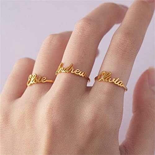 Yofair Personalized Name Rings Sterling Silver Custom Initial Rings Customize Mother Rings for Women - Image 5