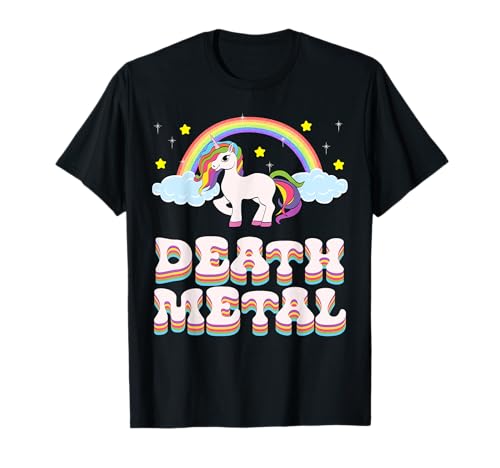 Funny Death Metal Unicorn Rainbow T-Shirt Gift T-Shirt